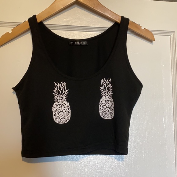 NWT shein pineapple cropped tank top - Picture 2 of 5